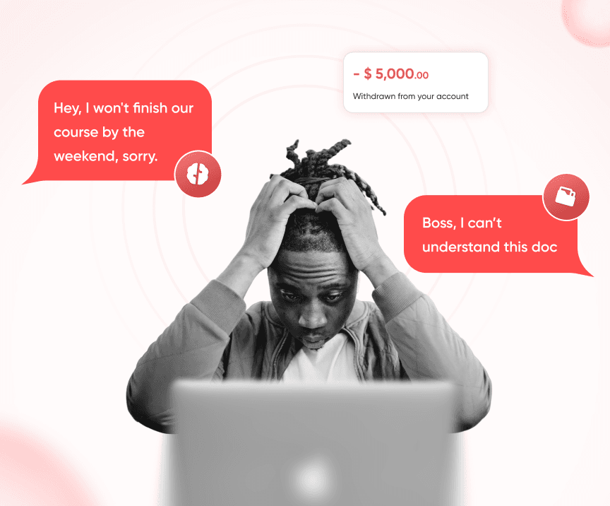 Before - Frustrated person