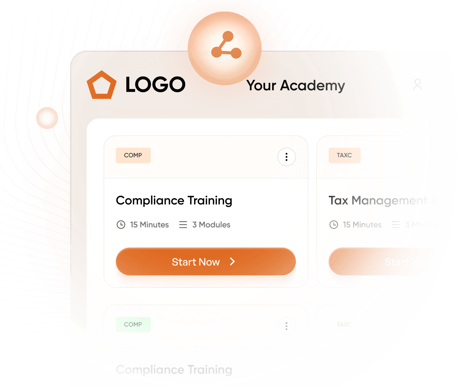 Training course funnel visualization showing document transformation